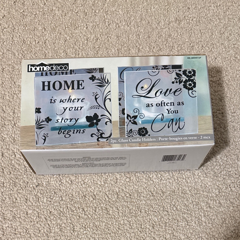 2 piece glass candle holder